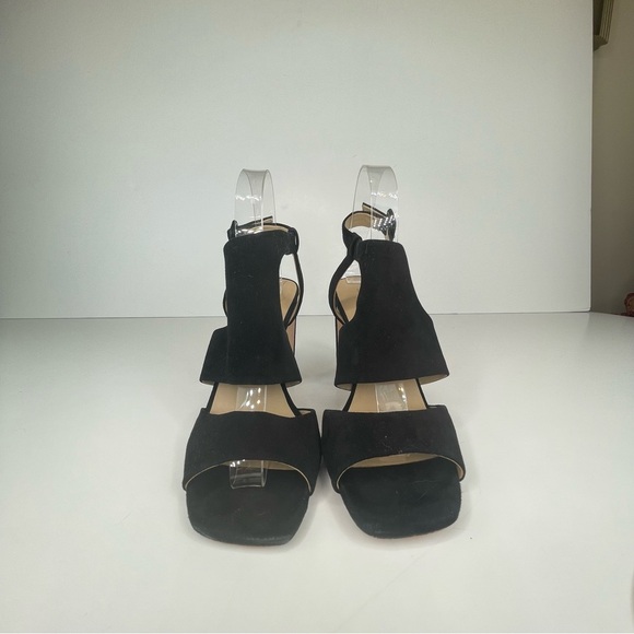Enzo Angiolini Trudy Black Leather Heels Sandals 7.5 - Picture 7 of 17
